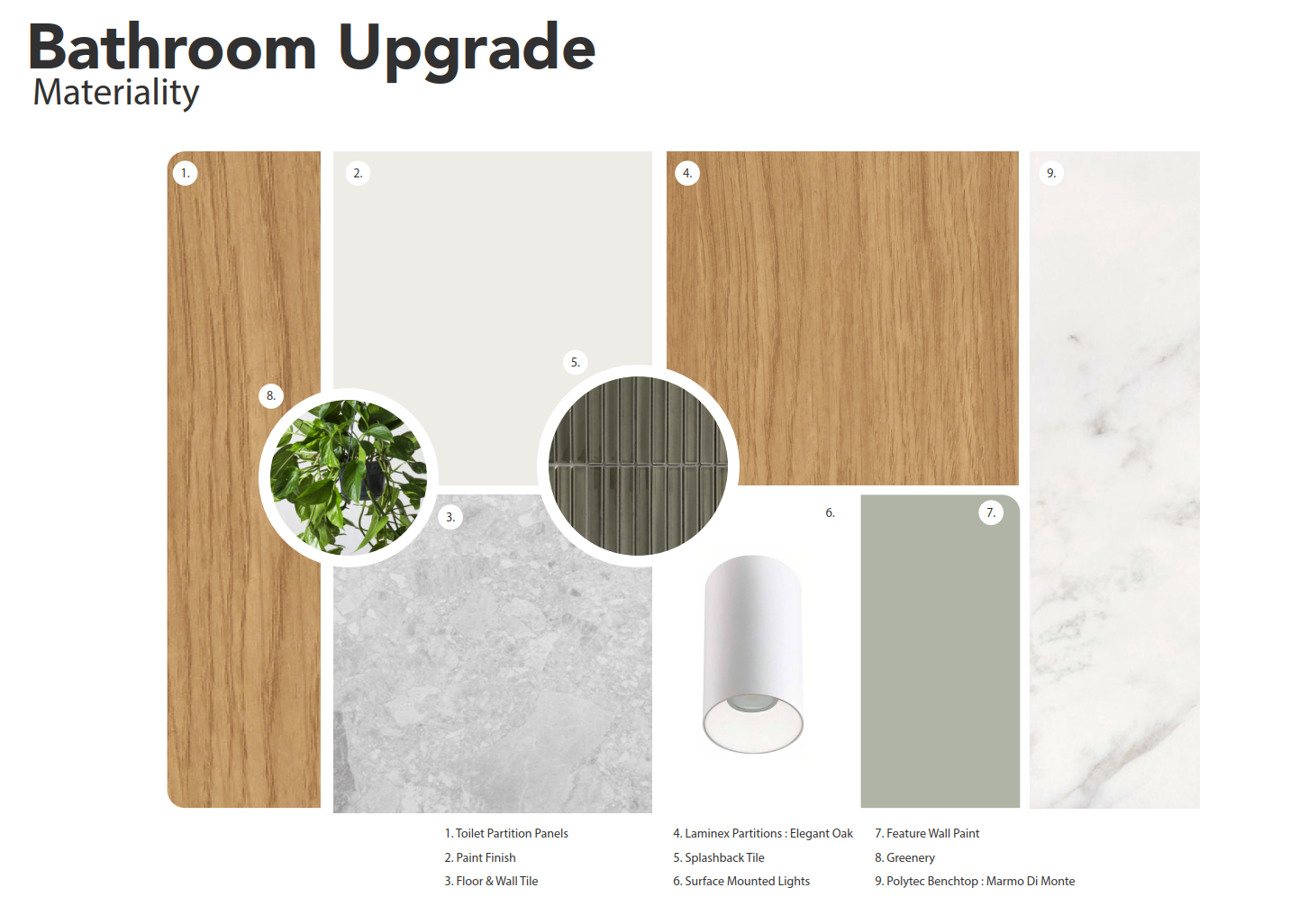 Bathroom Upgrade — Materiality Board