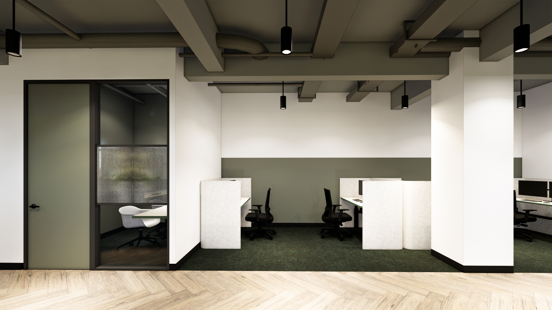 Eucalyptus Suite — Phone Booth & Workstations